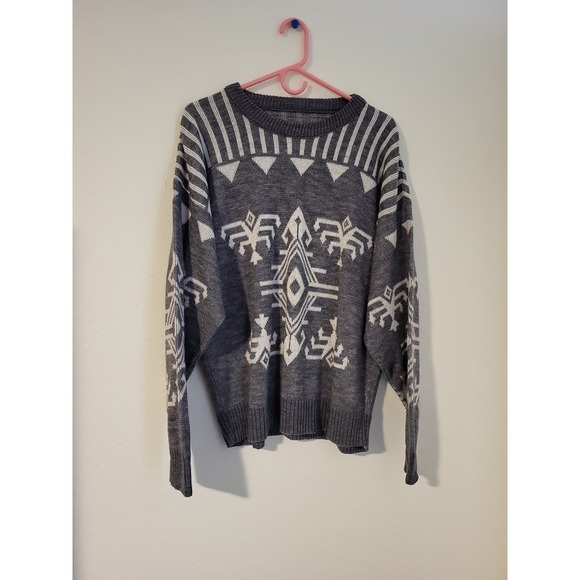 The Unbranded Brand Sweaters - Vintage‎ Style Geometric Pattern Knit Sweater